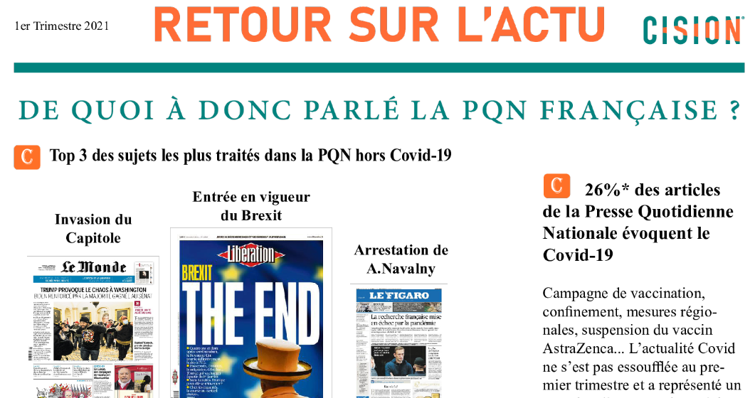 Actualité marquante PQN française au 1er Trimestre